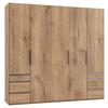 Drehtürenschrank mit Laden B: 250 cm Level, Eiche Dekor - Eichefarben, MODERN, Holzwerkstoff (250/236/58cm) - MID.YOU