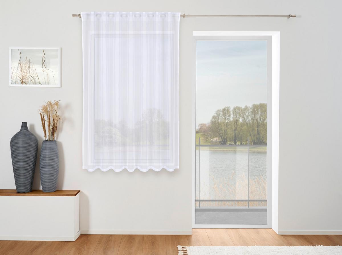 HOTOVÝ ZÁVES LEO TRANSPARENT 175CM - biela, Konventionell, textil (140/175cm) - Modern Living