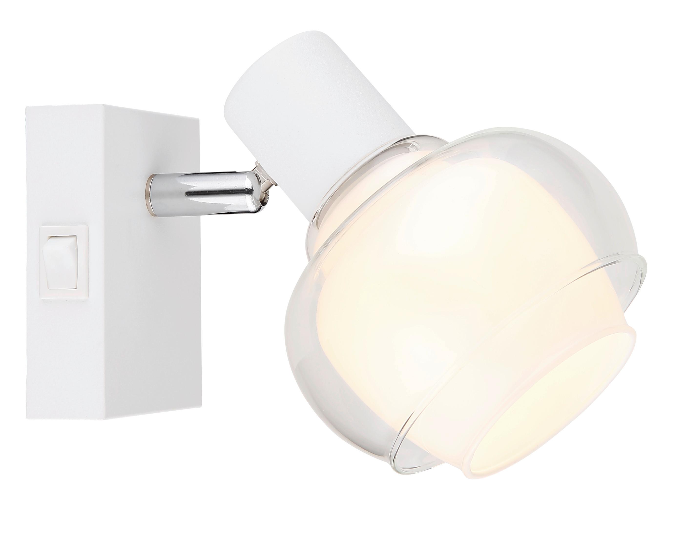 Strahler 54309-1w - Klar/Chromfarben, Design, Glas/Metall (10,5/13,5/12,5cm) - Globo