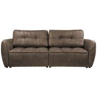 Boxspringová pohovka BOMBEI, hnedý velúr - hnedá/čierna, Modern, drevo/kompozitné drevo (243/94/125cm)