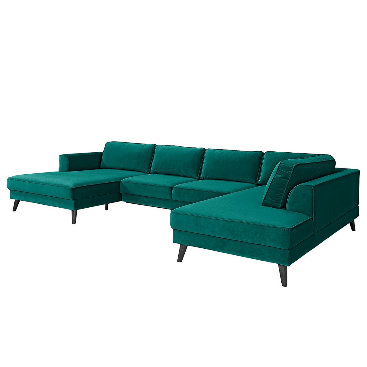 Wohnlandschaft Lumber Jack Petrol U: 354x85x201 Cm - Wengefarben/Petrol, MODERN, Textil (354/85/201cm) - Trendmanufaktur