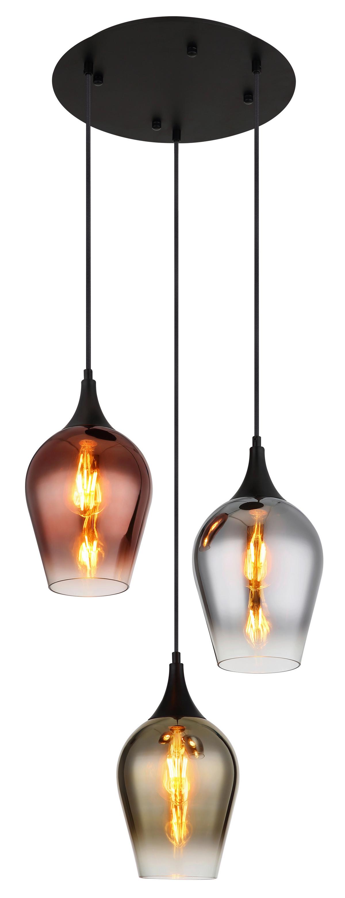 Hängeleuchte 155520-3hr - Klar, KONVENTIONELL, Glas/Metall (45/120cm) - Globo