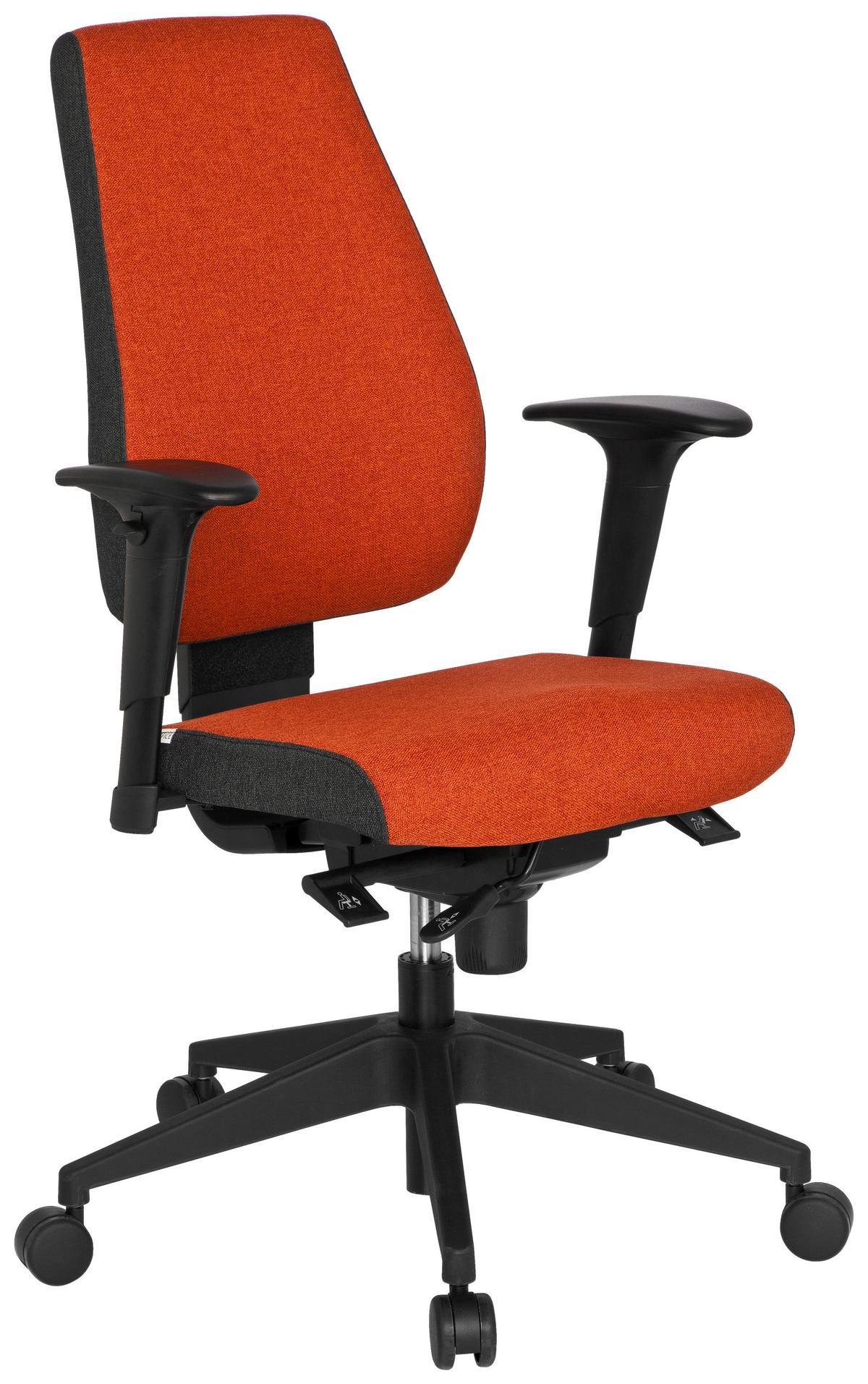 Drehstuhl Pro-Tec 500 Rot - Dunkelgrau/Rot, MODERN, Kunststoff/Textil (56/123/47cm) - MID.YOU