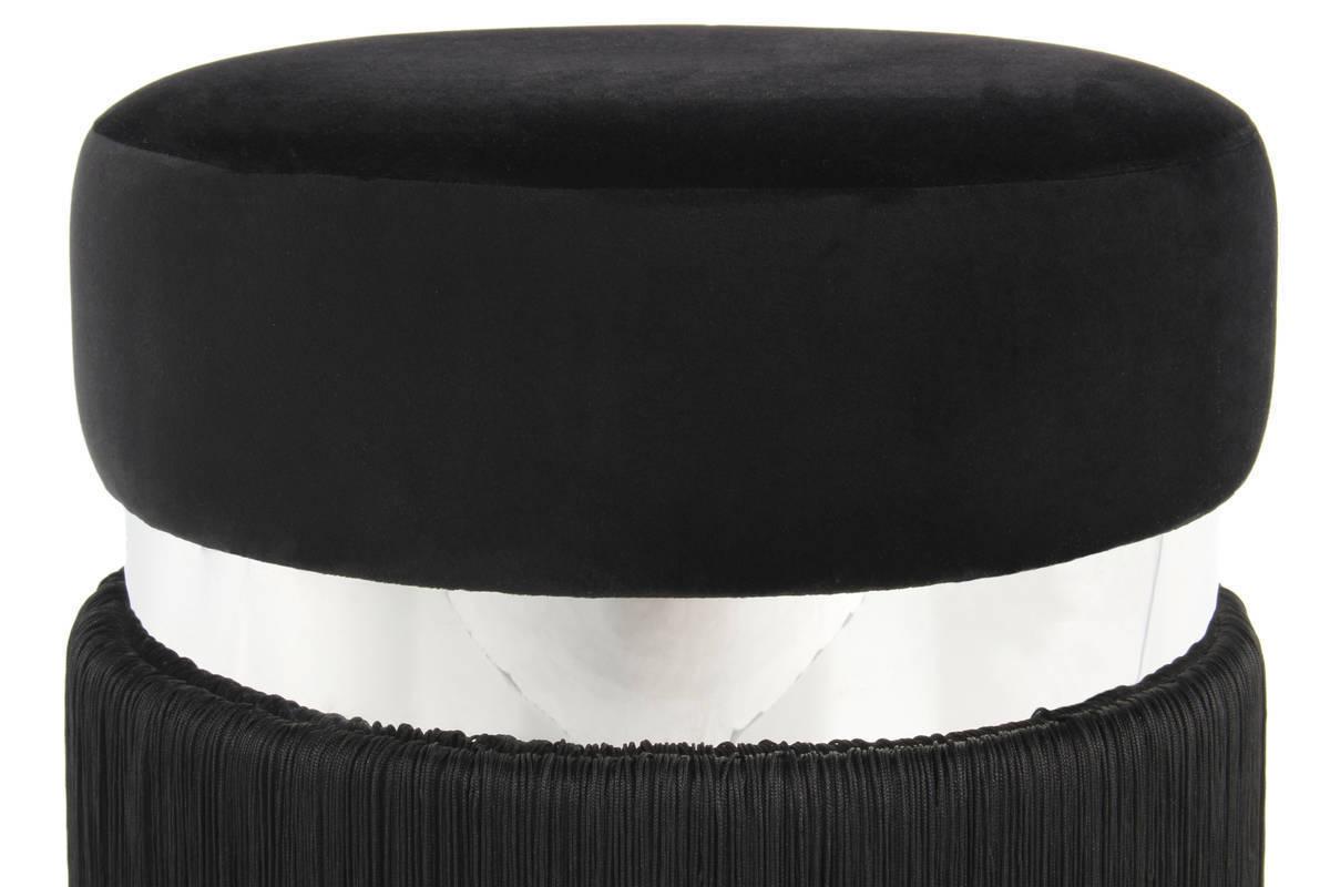Hocker in Schwarz und Silberfarben