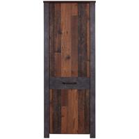 Garderobenschrank Ontario Old Style B: 68,4 cm - Eichefarben/Grau, Trend, Holzwerkstoff (68,4/200/37cm) - Ondega