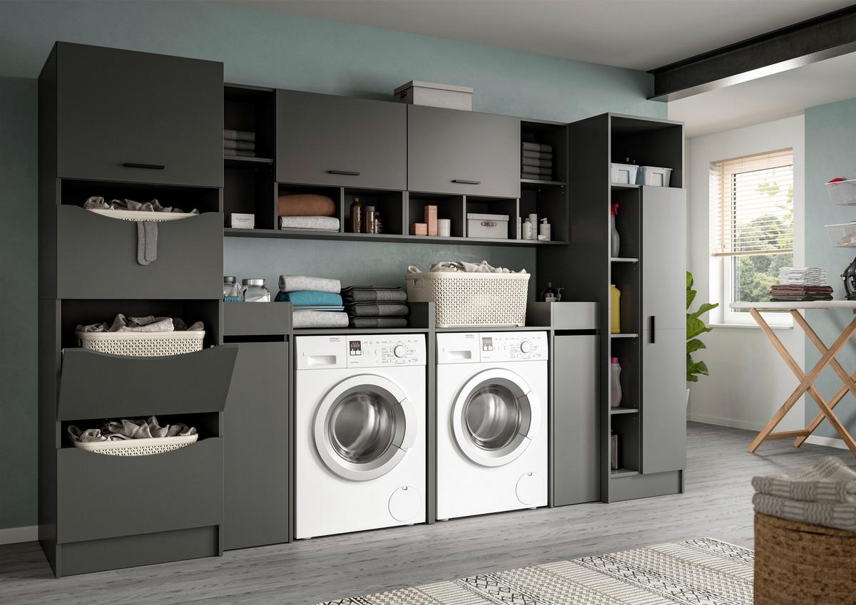 Prádelna Free Antracit - antracitová, Basics, kompozitní dřevo (300/195/68cm) - MID.YOU