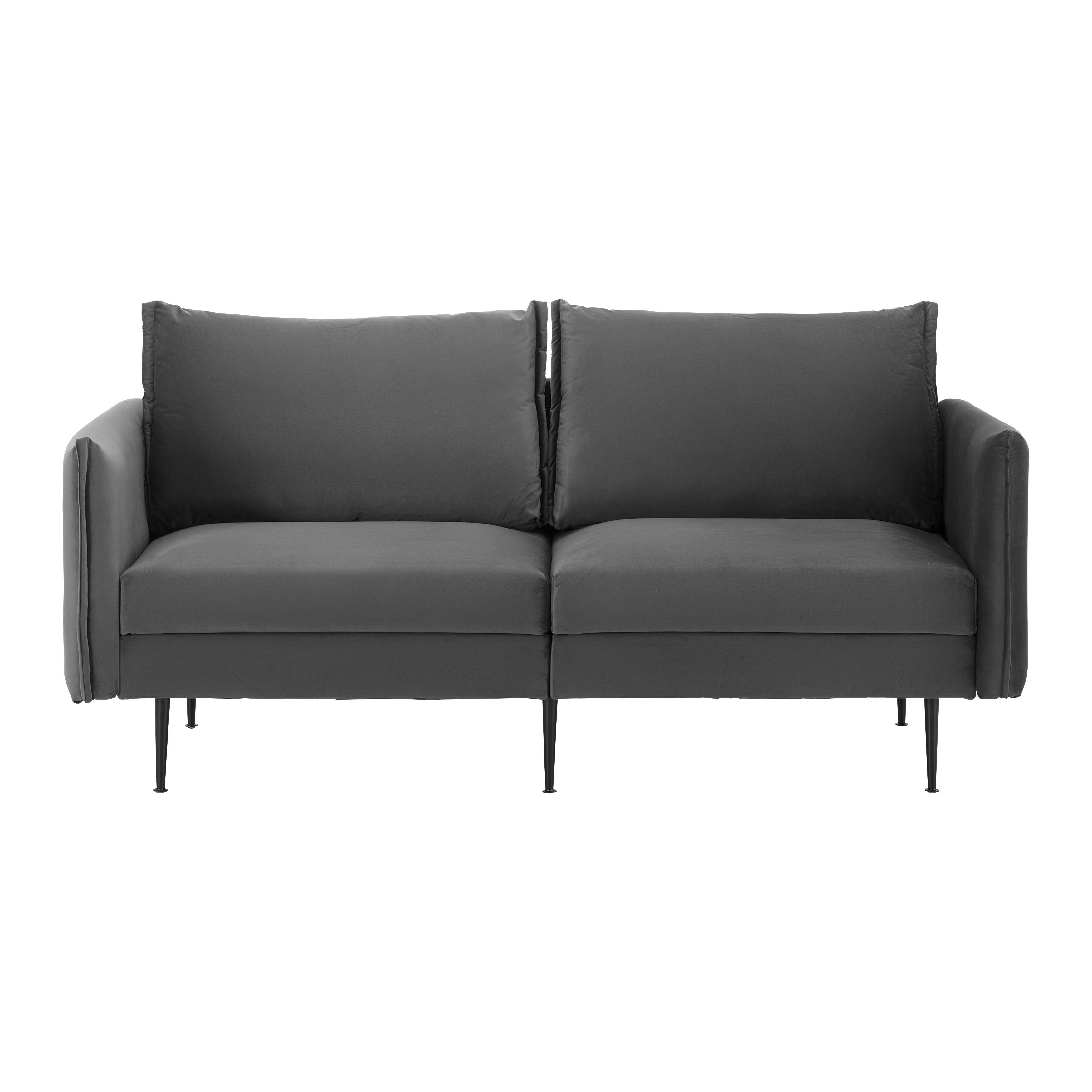 Pohovka YARA šedá - šedá/černá, Moderní, kov/dřevo (194/77/92cm) - Bessagi Home