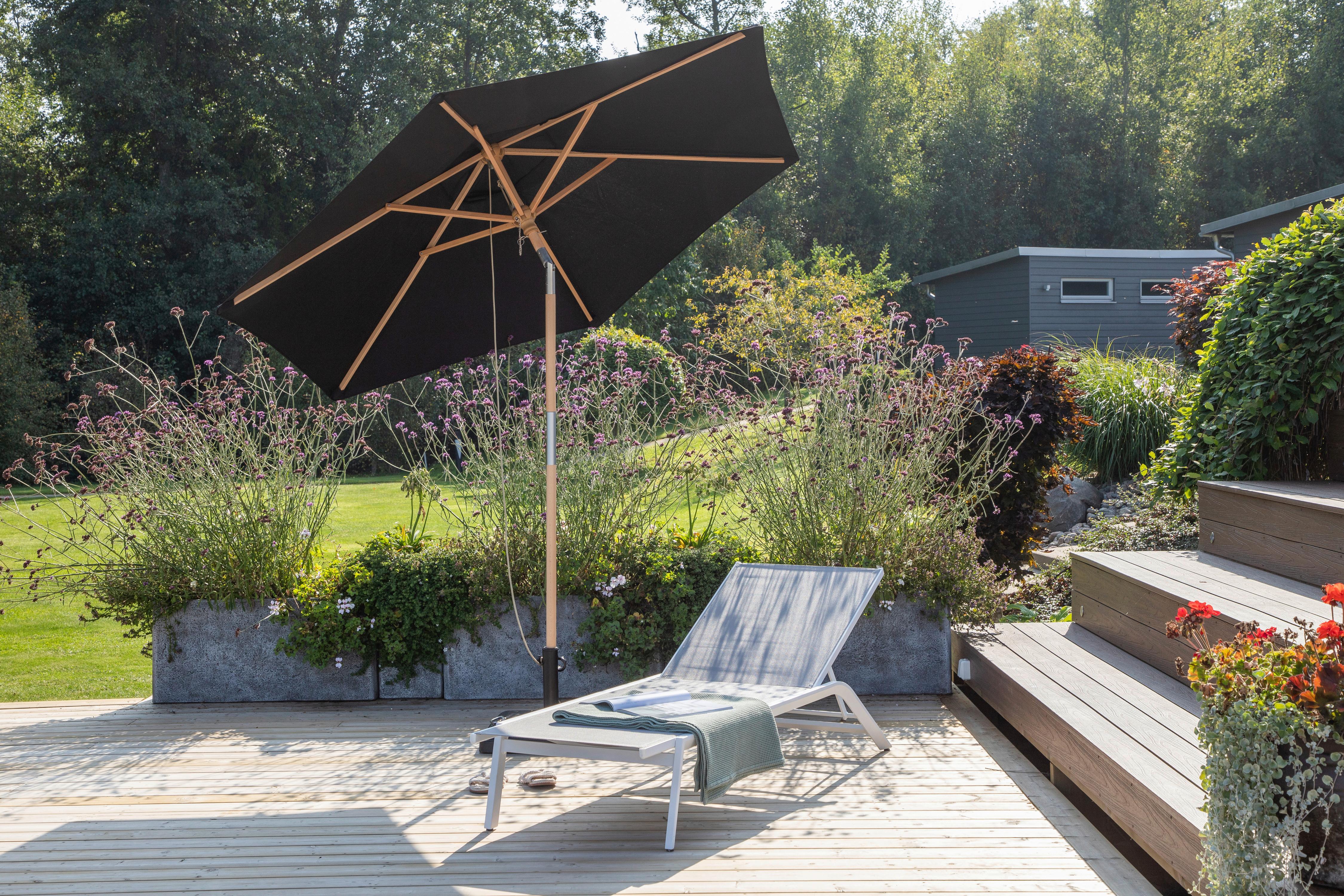Sonnenschirm Corypho DM: 250cm H: 232cm  Schwarz - Schwarz, KONVENTIONELL (250/232cm) - Gardenson