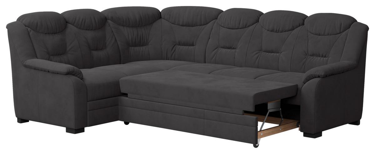 Ecksofa Marcus - Anthrazit/Schwarz, Basics, Textil (211/263cm) - MID.YOU