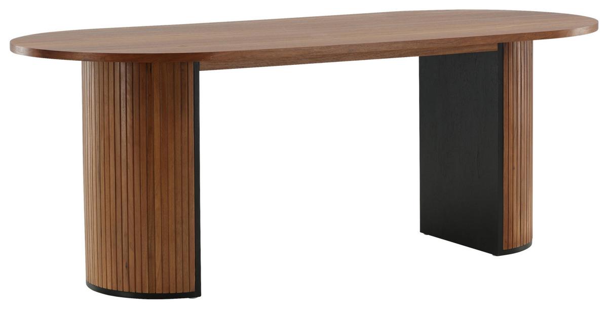 Esstisch Bianca - Schwarz/Naturfarben, Design, Holz/Holzwerkstoff (200/90/75cm) - Livetastic