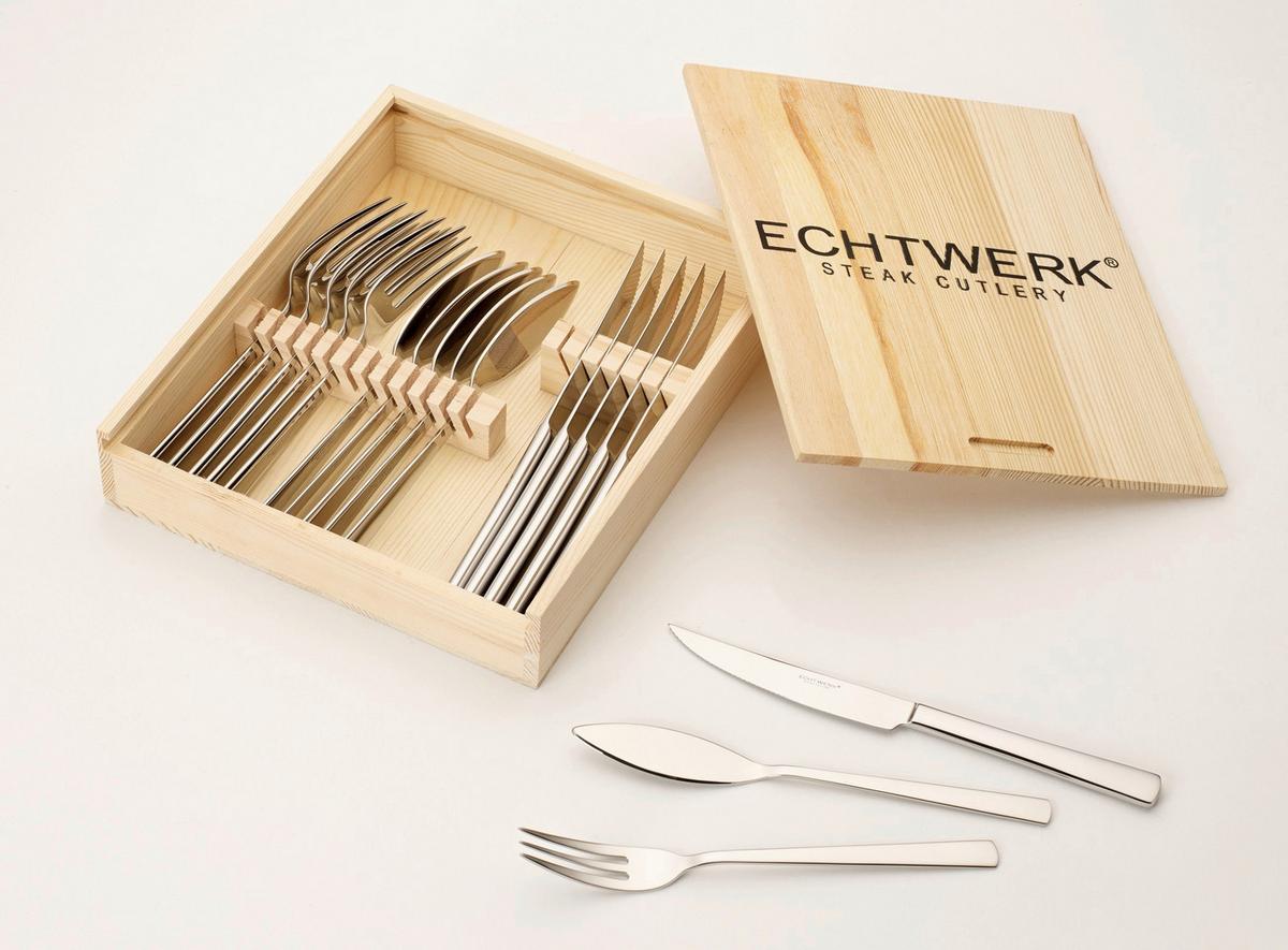 Besteckset 18-Teilig Sarre für 6 Personen - Edelstahlfarben, MODERN, Metall - Echtwerk