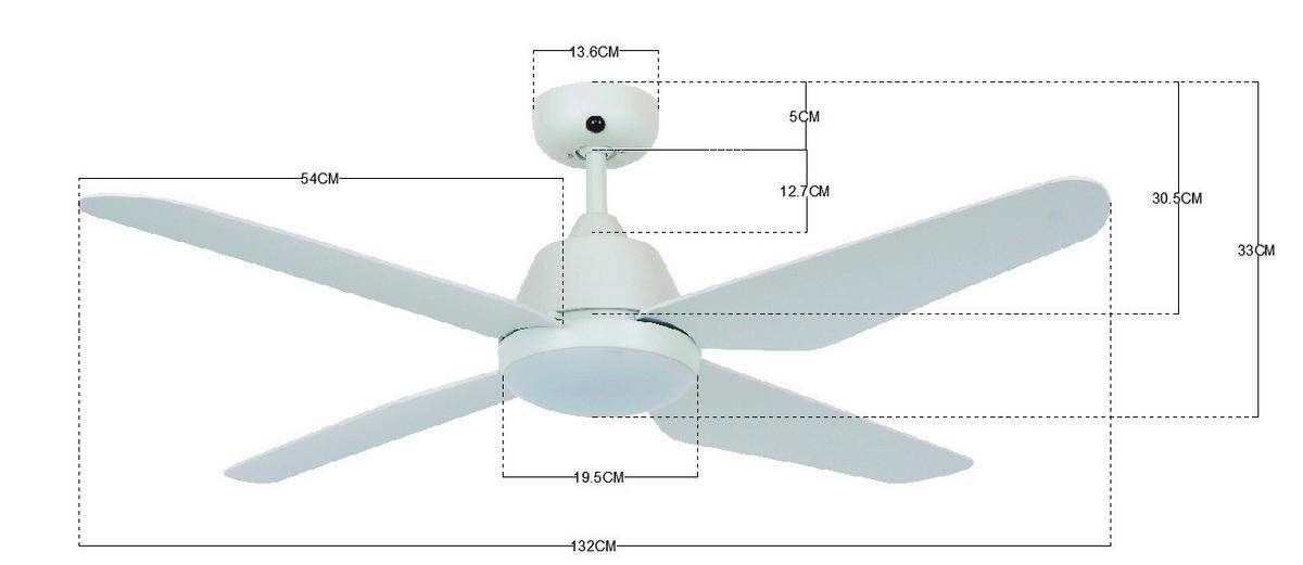Deckenventilator Lucci Air Aria Weiß 4-Flügel,led-Leuchte - Weiß, Design, Kunststoff (122/33cm) - P & B