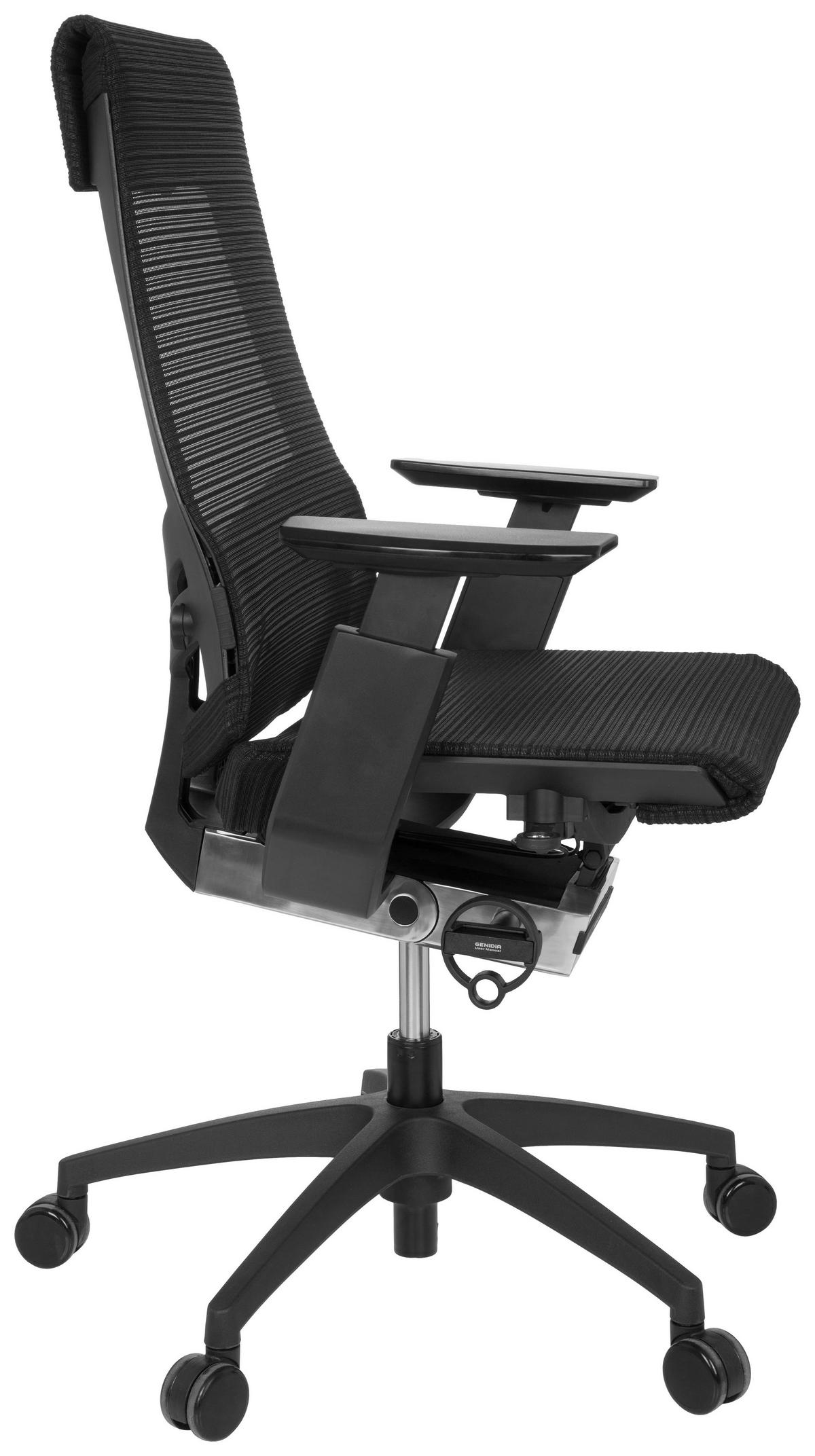 Drehstuhl Genidia Smart Black Höhenverstellbar Schwarz - Schwarz, MODERN, Kunststoff/Textil (70/112/55cm) - MID.YOU