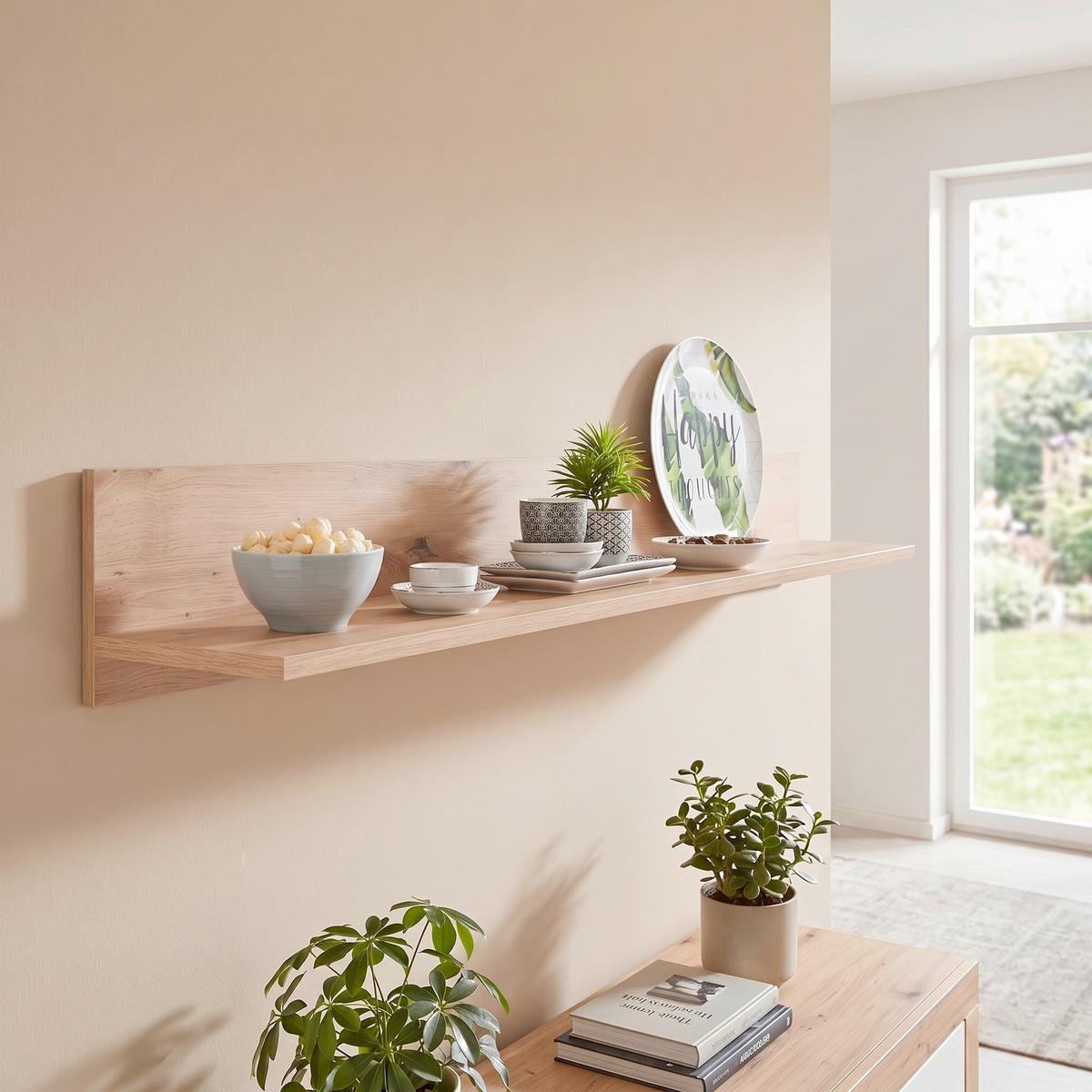 Wandboard Kashmir New B: 120 cm Artisan Eiche Dekor - Eichefarben, MODERN, Holzwerkstoff (120/20/20cm) - James Wood