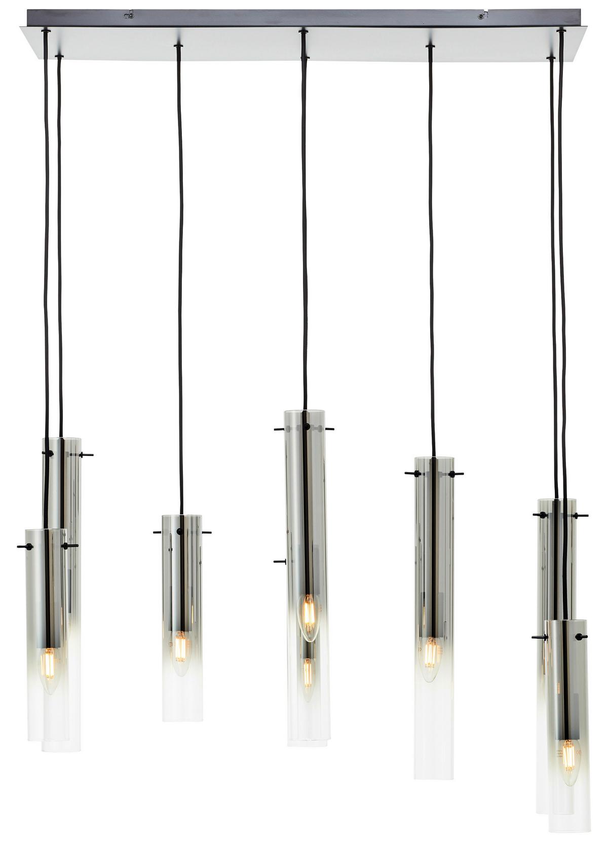 Hängeleuchte 99212/06 Glasini - Schwarz/Grau, Design, Glas/Metall (80/30/199cm) - Brilliant