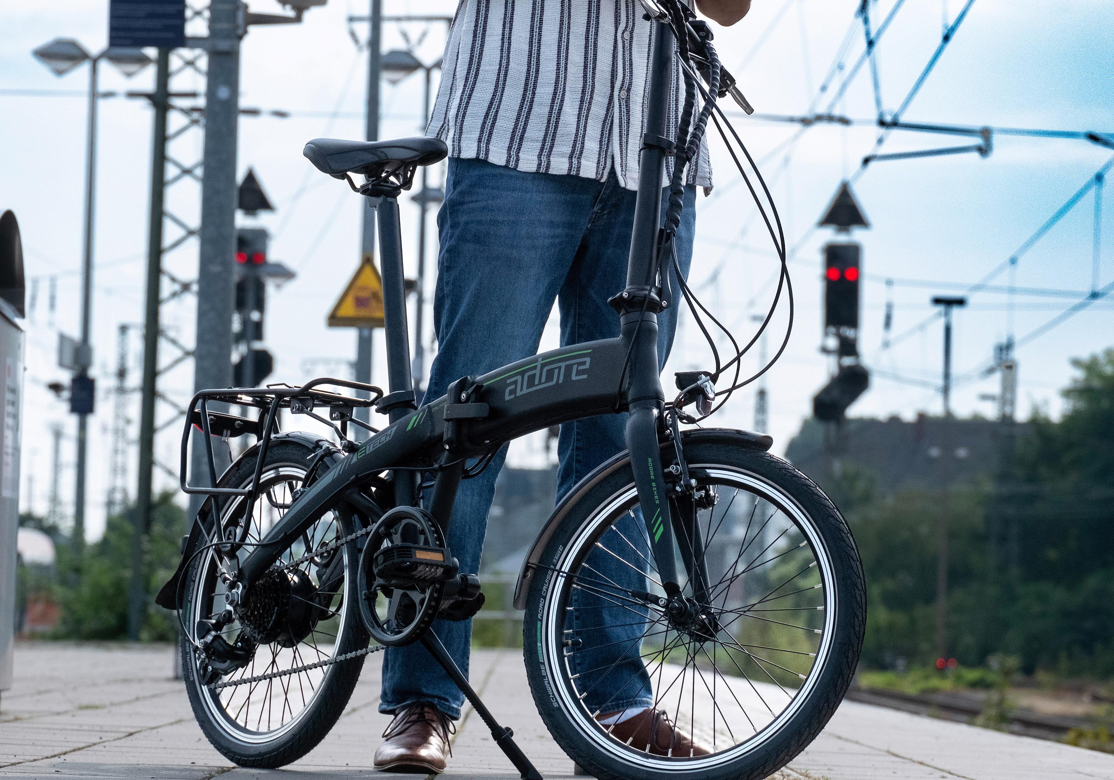 E-Bike 20 Zoll 70 km Klappbar - Schwarz, Basics, Metall (180/100/70cm)