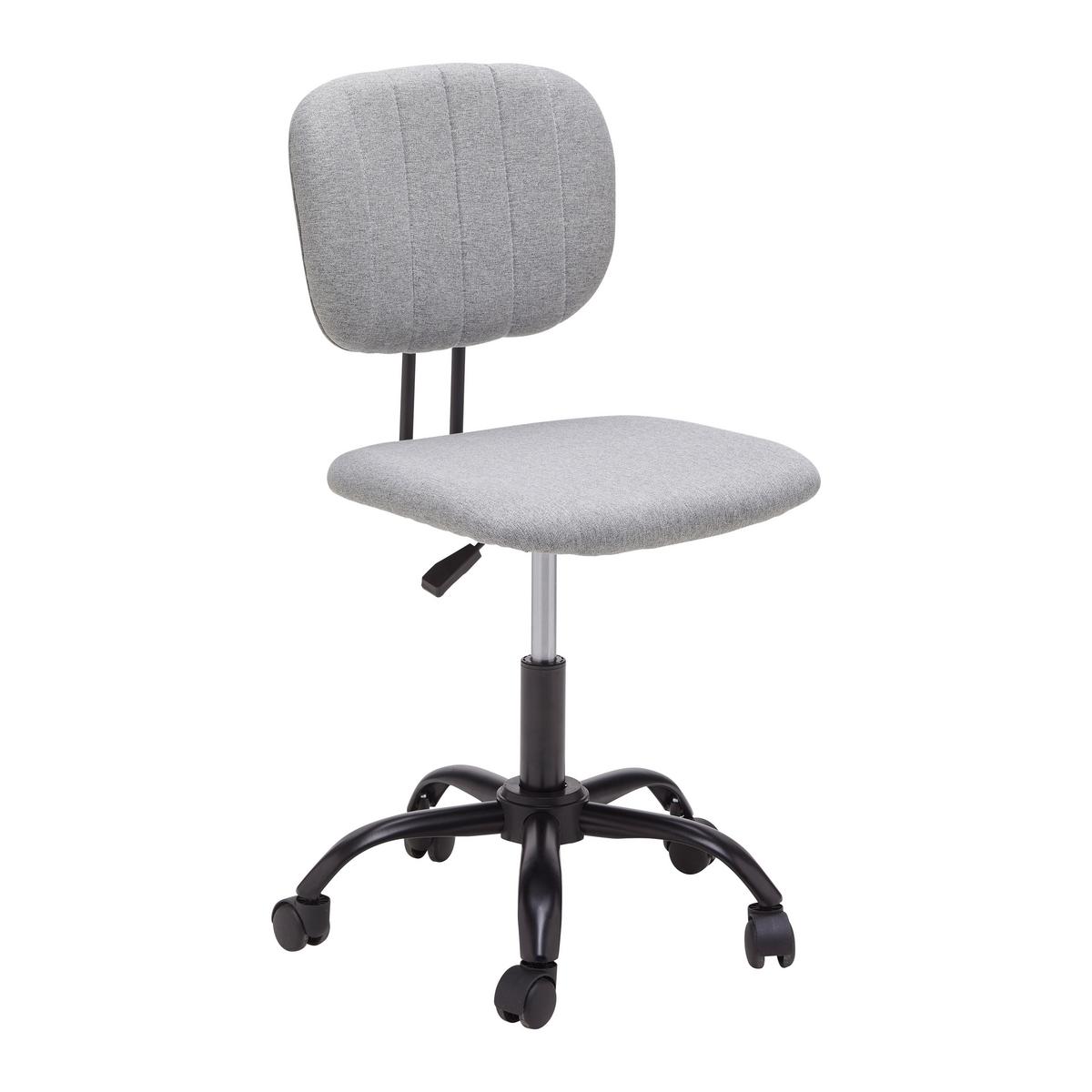 Otočná stolička TOM -CENOVÝ TRHÁK - čierna/sivá, Modern, kov/textil (55/79-89/56cm) - Based