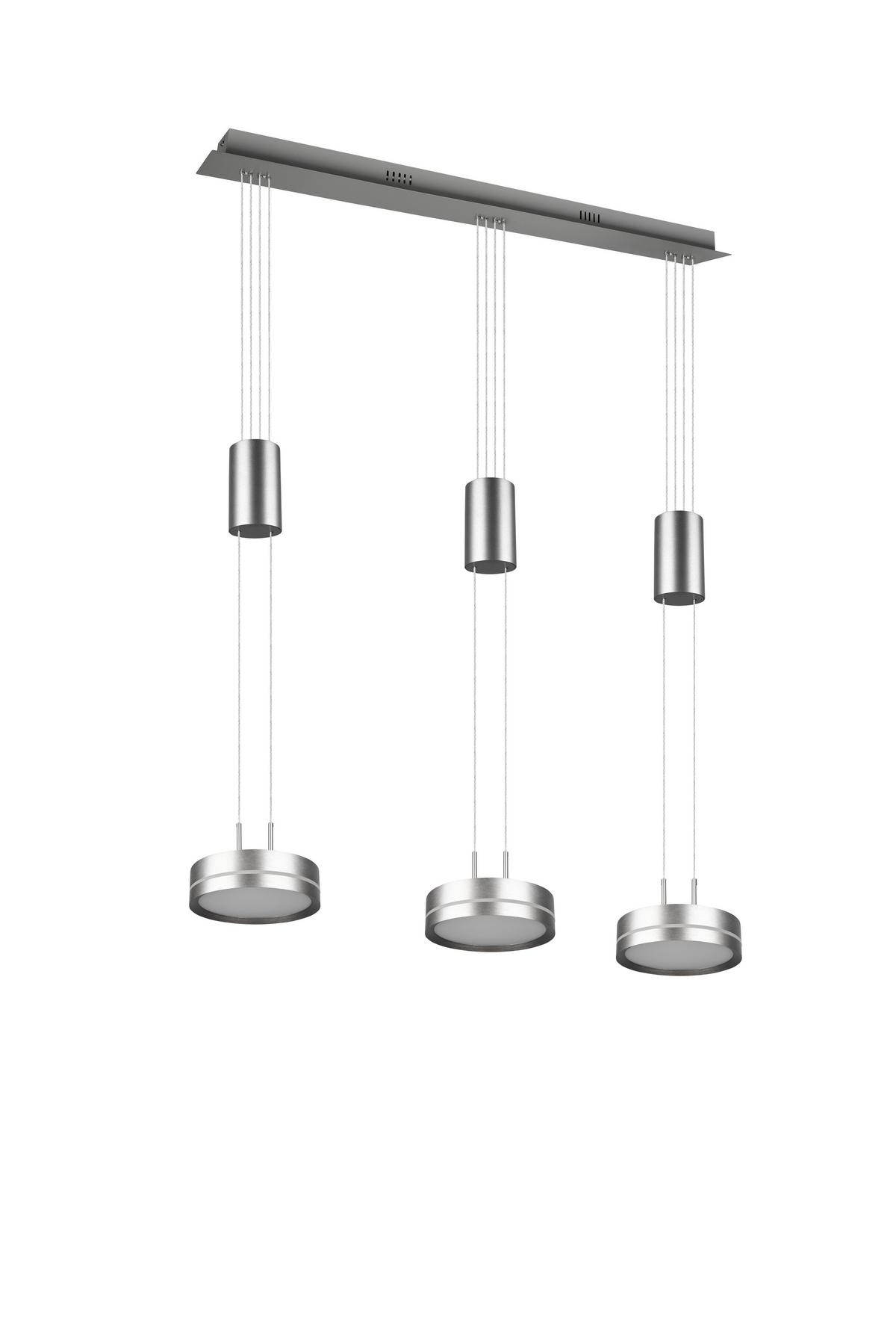 LED-Hängeleuchte Trio H: 150 cm 3-Flammig, dimmbar - Nickelfarben, Basics, Metall (85/150/14cm) - Trio Leuchten