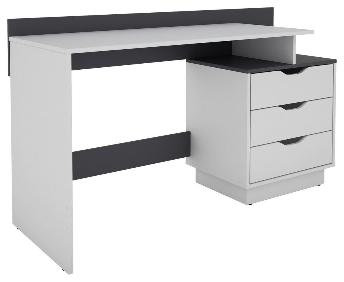 Schreibtisch Belfast - Anthrazit/Weiß, MODERN, Holzwerkstoff (138/51,5/83,5cm) - MID.YOU