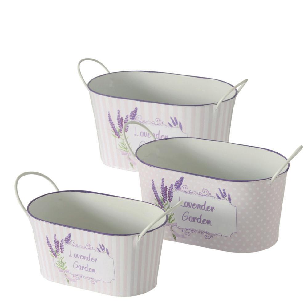 Sada obalů na květináč LAVANDA - Basics, kov