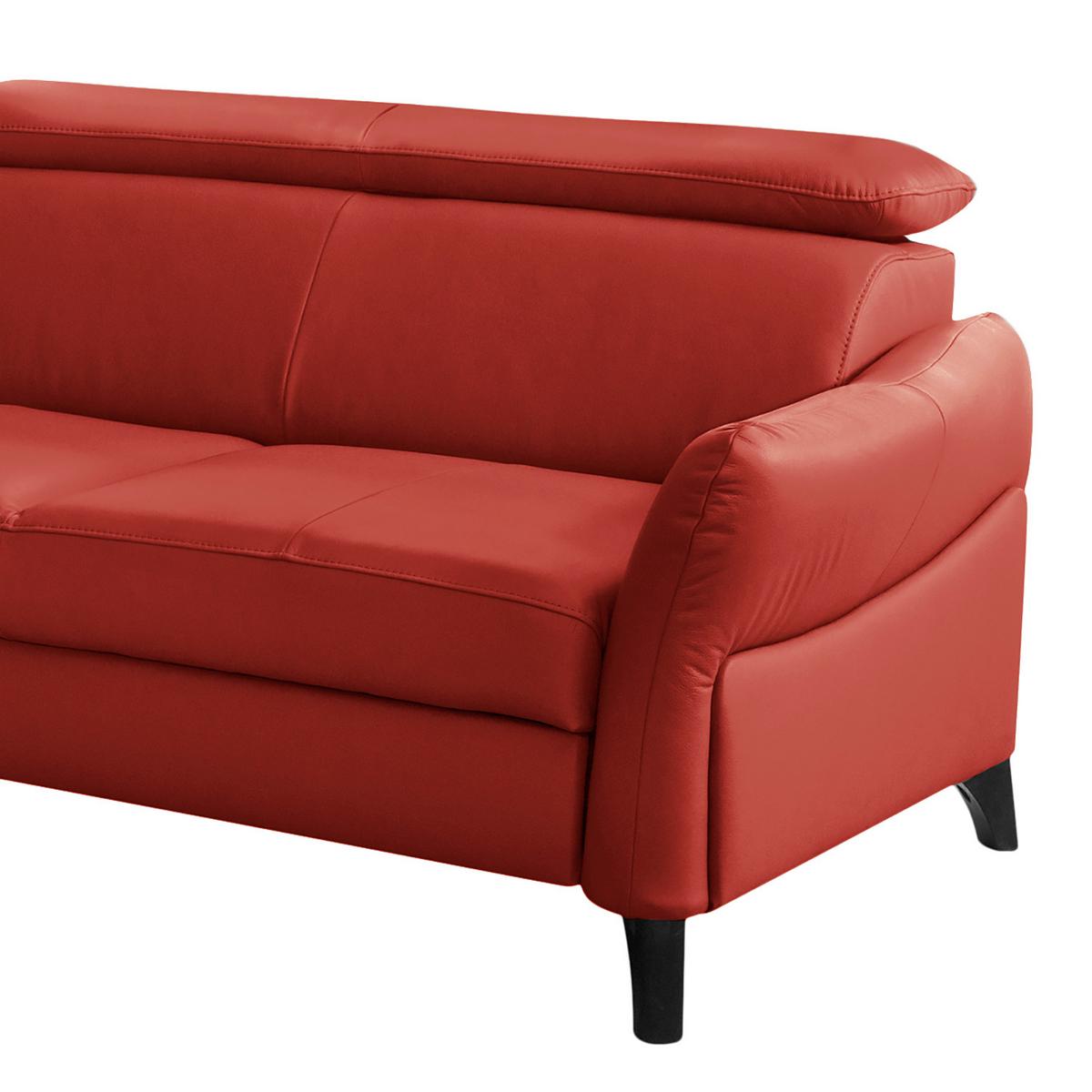 Ecksofa Note New Teilleder Rot 199x244 - Rot/Schwarz, Design, Leder/Textil (199/244cm) - Livetastic