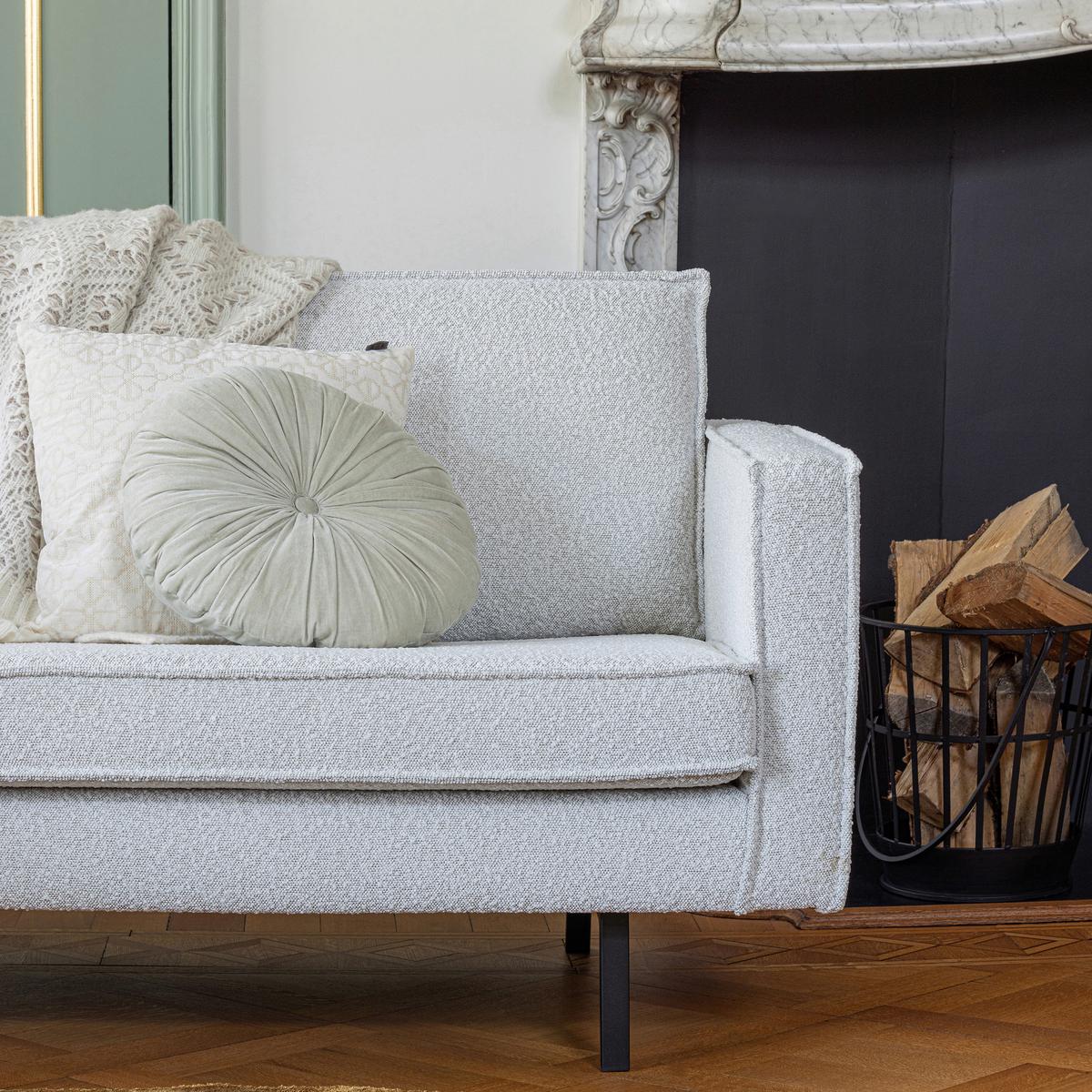 2,5-Sitzer Rodeo Naturfarben B: 190cm - Schwarz/Naturfarben, Design, Textil/Metall (190/85/86cm) - Livetastic