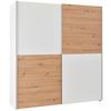 Schwebetürschrank Time, Weiß Eiche Artisan Dekor, B: 170 Cm - Weiß/Eiche Artisan, Basics, Holzwerkstoff (170/190/59cm)