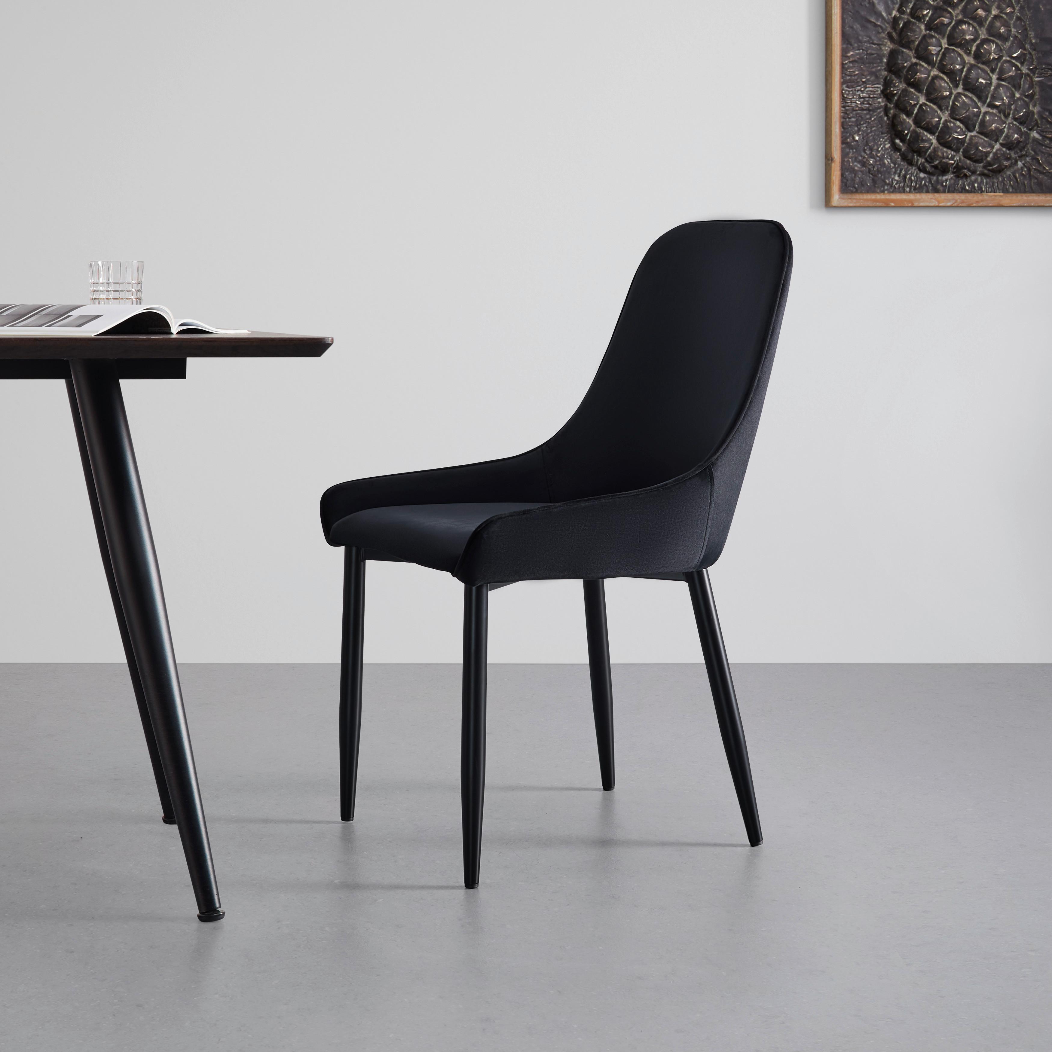 Stolička Enna - čierna, Modern, kov/drevo (48/85/58cm) - Modern Living