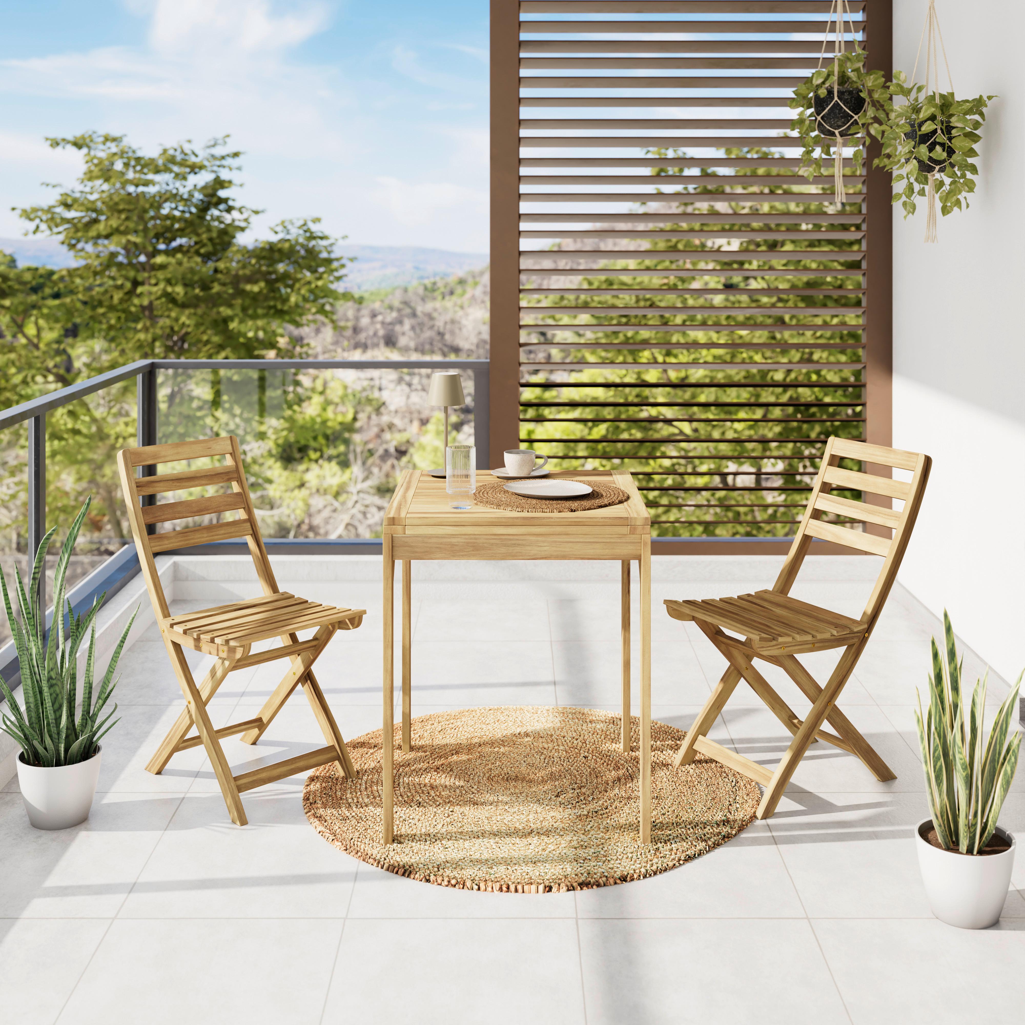 SADA NA BALKON SANA - barvy akácie, Natur, dřevo (60-120/60/73,3cm) - Mömax