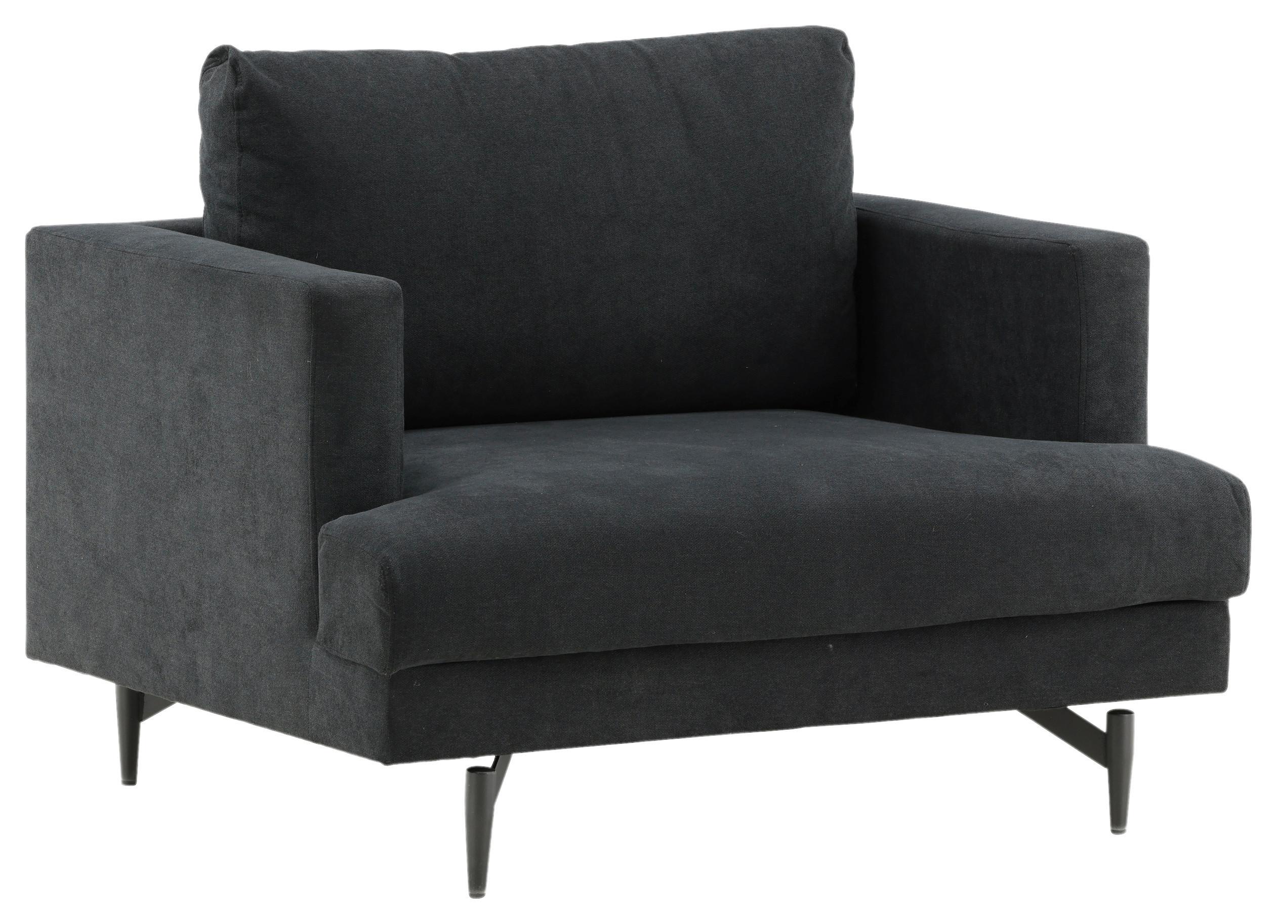 Sessel Sofia - Schwarz, Design, Textil/Metall (104/82/92cm) - Livetastic