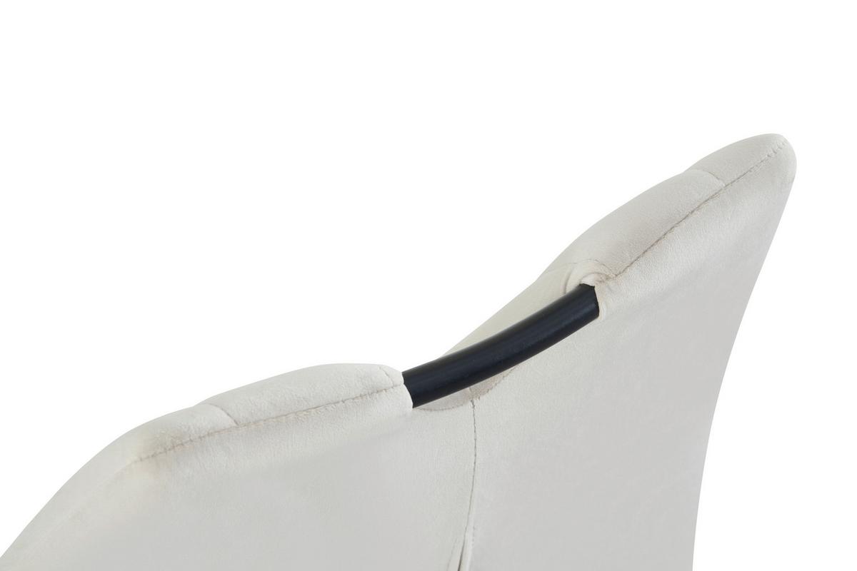 Stuhl-Set Christin Creme B: 52 cm - Creme/Schwarz, MODERN, Textil/Metall (52/75/58cm) - MID.YOU