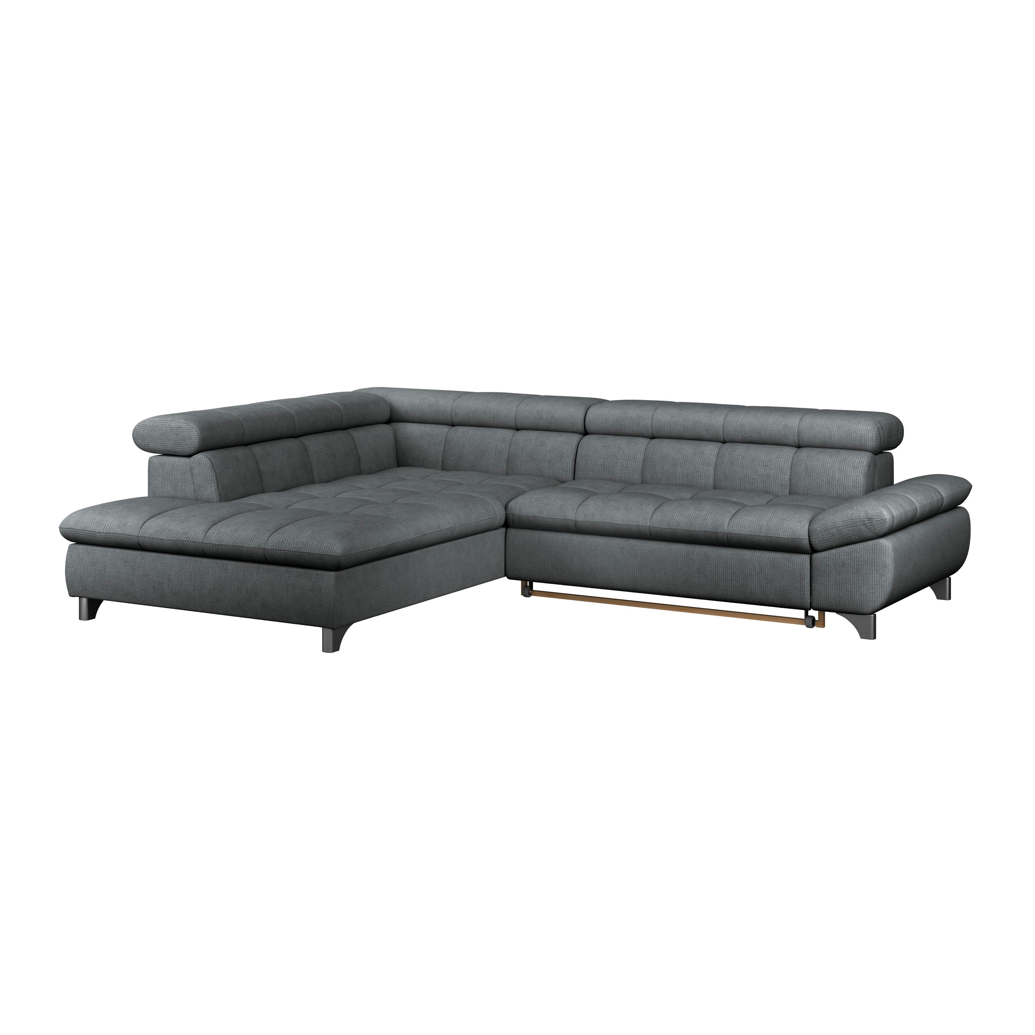 Ecksofa Gemini Grapfhitfarben, B: 234cm - Chromfarben/Graphitfarben, KONVENTIONELL, Textil (234/312cm)