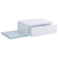 Nachkästchen Weiß H: 15 cm Konsila L - Weiß, MODERN, Glas/Holzwerkstoff (65/15/30cm) - MID.YOU