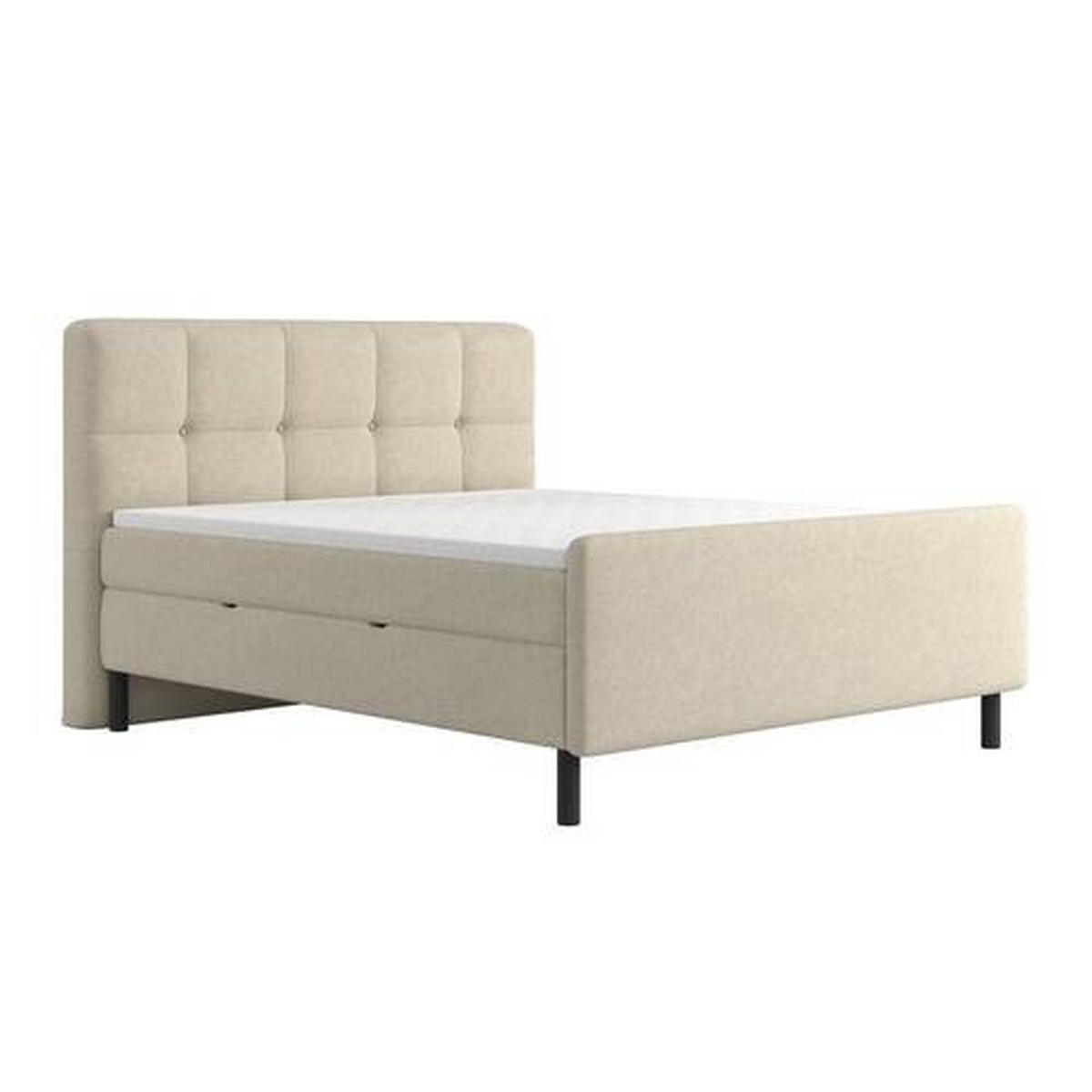 Posteľ boxspring MARBELLA 180x200, béžová - černá/béžová, Moderní, kov/dřevo (180/200cm) - Bessagi Home