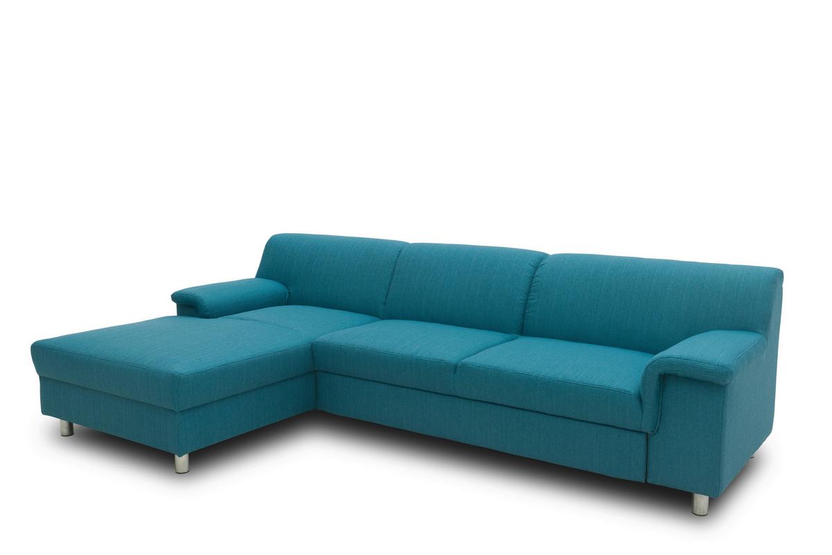 Ecksofa Jamie Armlehnen Petrol Webstoff - Chromfarben/Petrol, KONVENTIONELL, Textil (150/251cm) - MID.YOU