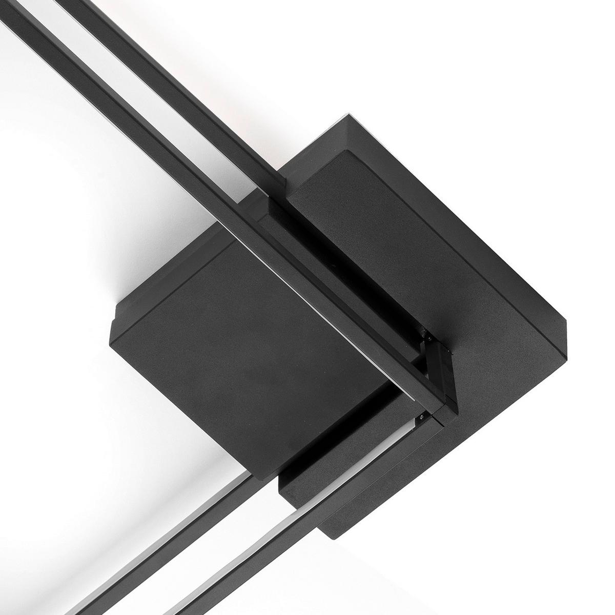 LED-Deckenleuchte 5002/Plmn - Schwarz, Design, Metall (45/45/13cm)