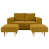 2,5-Sitzer Looks V-2 - Eichefarben/Gelb, Design, Textil (192/96/107cm) - LOOKS by W.Joop