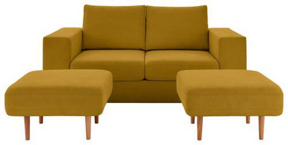 3-Sitzer-Sofa Looks V-2 - Eichefarben/Gelb, Design, Textil (212/96/107cm) - LOOKS by W.Joop