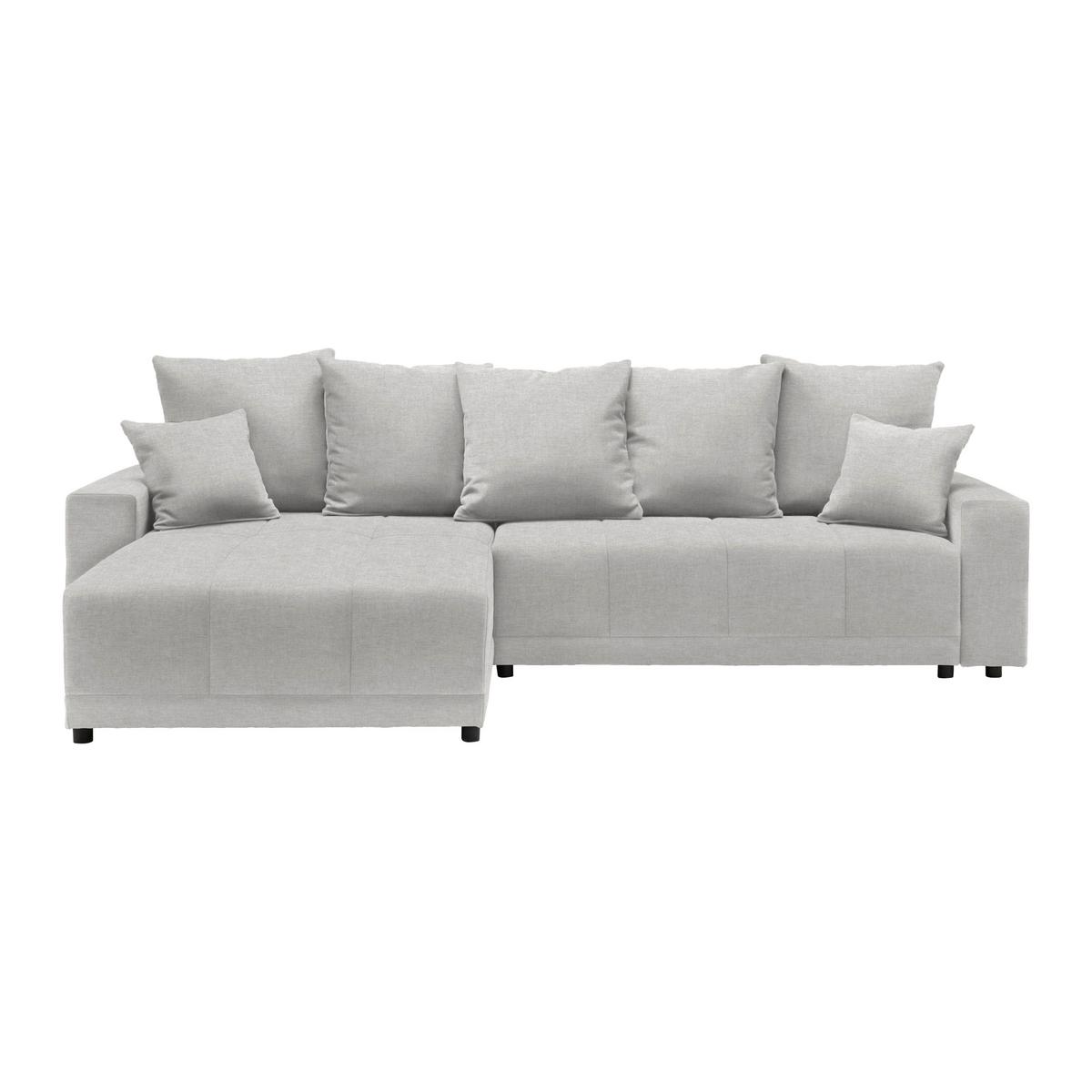Rohová sedačka ALATRI, oboustr.,světle šedá,s polšt. - černá/zelená, Moderní, textil/plast (289/90/176cm) - Based