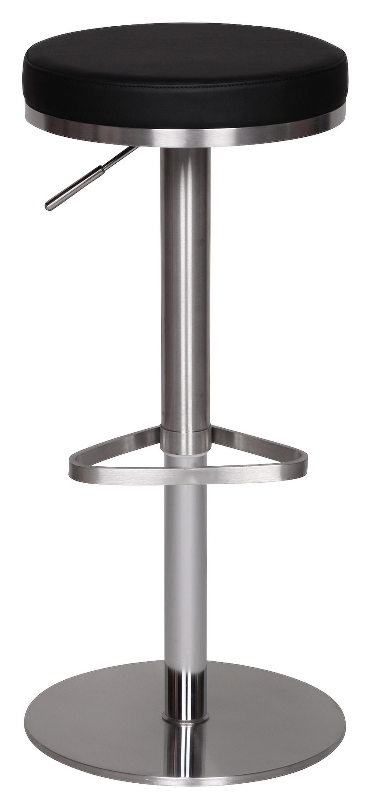 Barová židle Barhocker černá - barvy stříbra/černá, Moderní, kov/textil (38/57/38cm) - MID.YOU