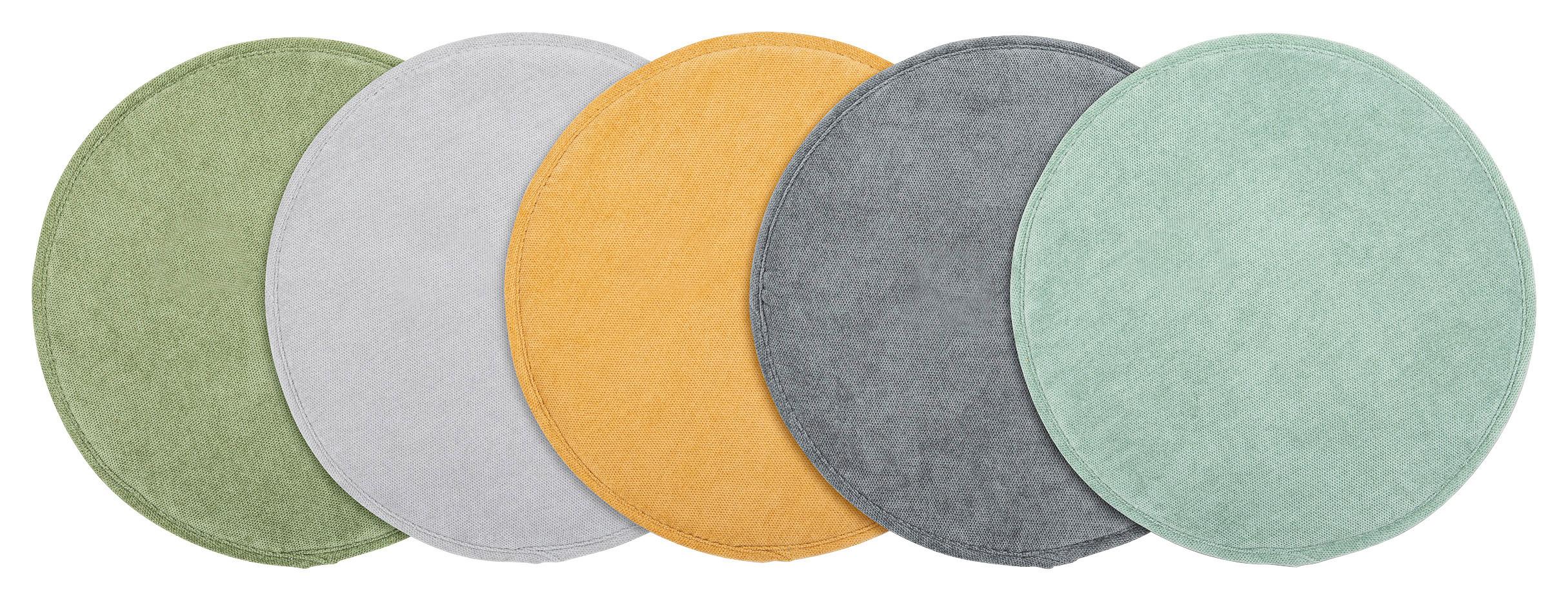 Sitzkissen Campino Anthrazit Ø 38 Cm Polyester - Anthrazit, MODERN, Textil (38/2,5cm) - Luca Bessoni