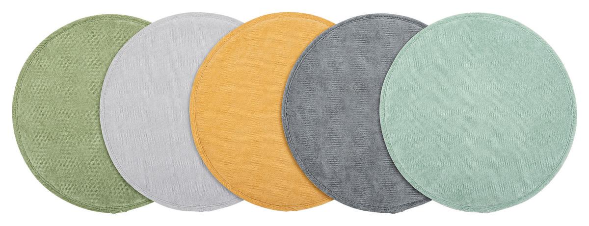 Sitzkissen Campino Anthrazit Ø 38 cm Polyester - Anthrazit, MODERN, Textil (38/2,5cm) - Luca Bessoni