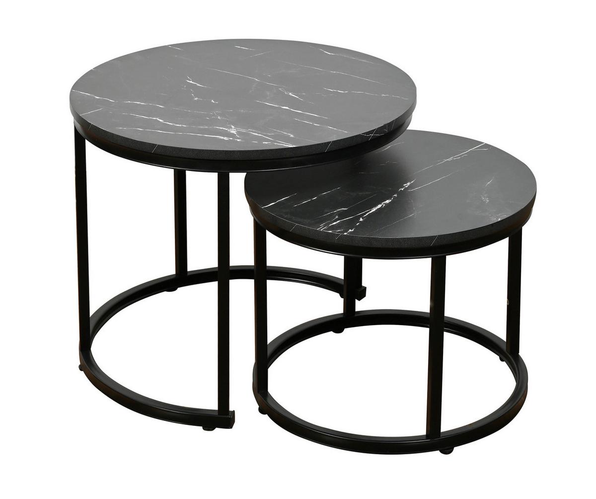 Beistelltisch Duo Schwarz B: 53 cm - Schwarz, Trend, Holzwerkstoff/Metall (53/53/45cm)