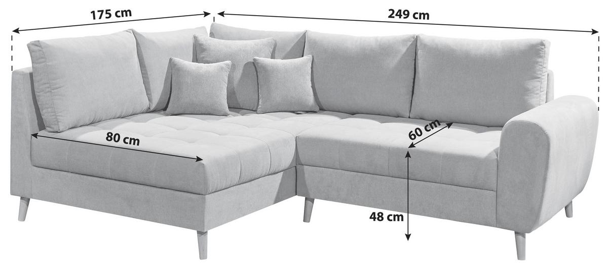 Sedacia súprava Alice piesková - piesková/farba borovice, Konventionell, kompozitné drevo/textil (249/175cm) - MID.YOU