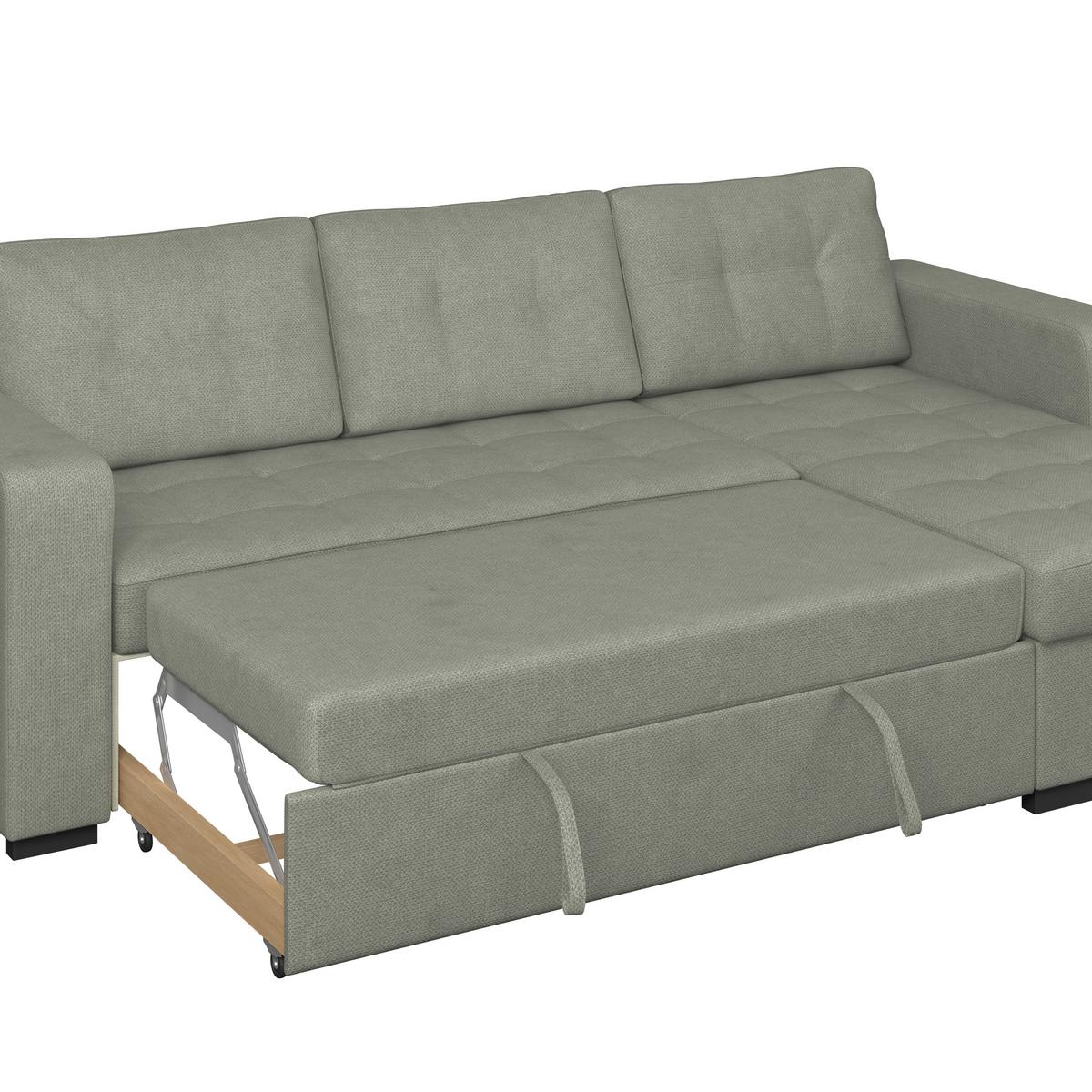 Ecksofa Turin Grün, 239x160cm - Dunkelgrün, Trend, Holz/Textil (239/160cm)
