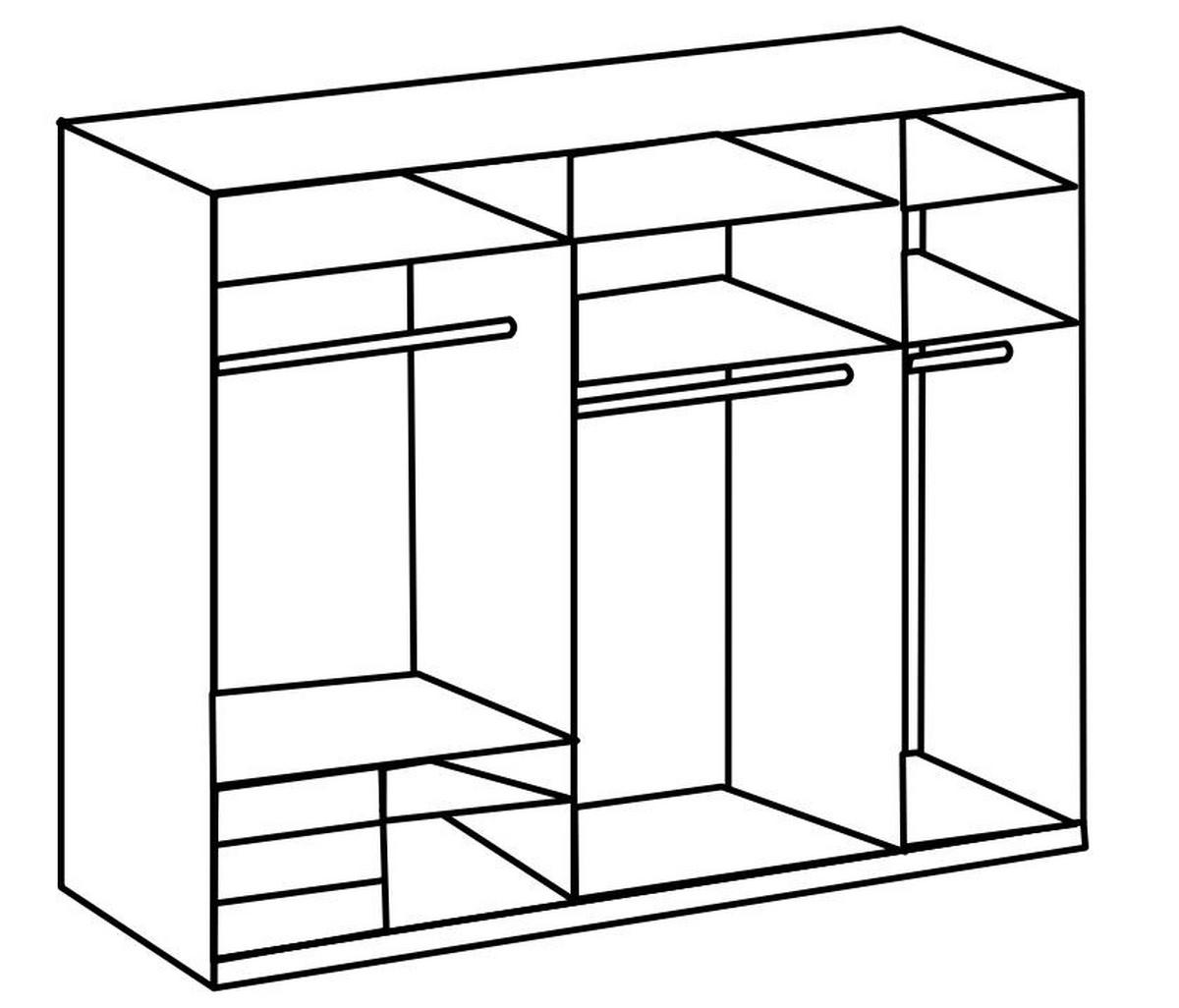 Schwebetürenschrank B: 250 Cm Level 36c Grau/weiß - Weiß/Grau, MODERN, Holzwerkstoff (250/236/65cm) - MID.YOU