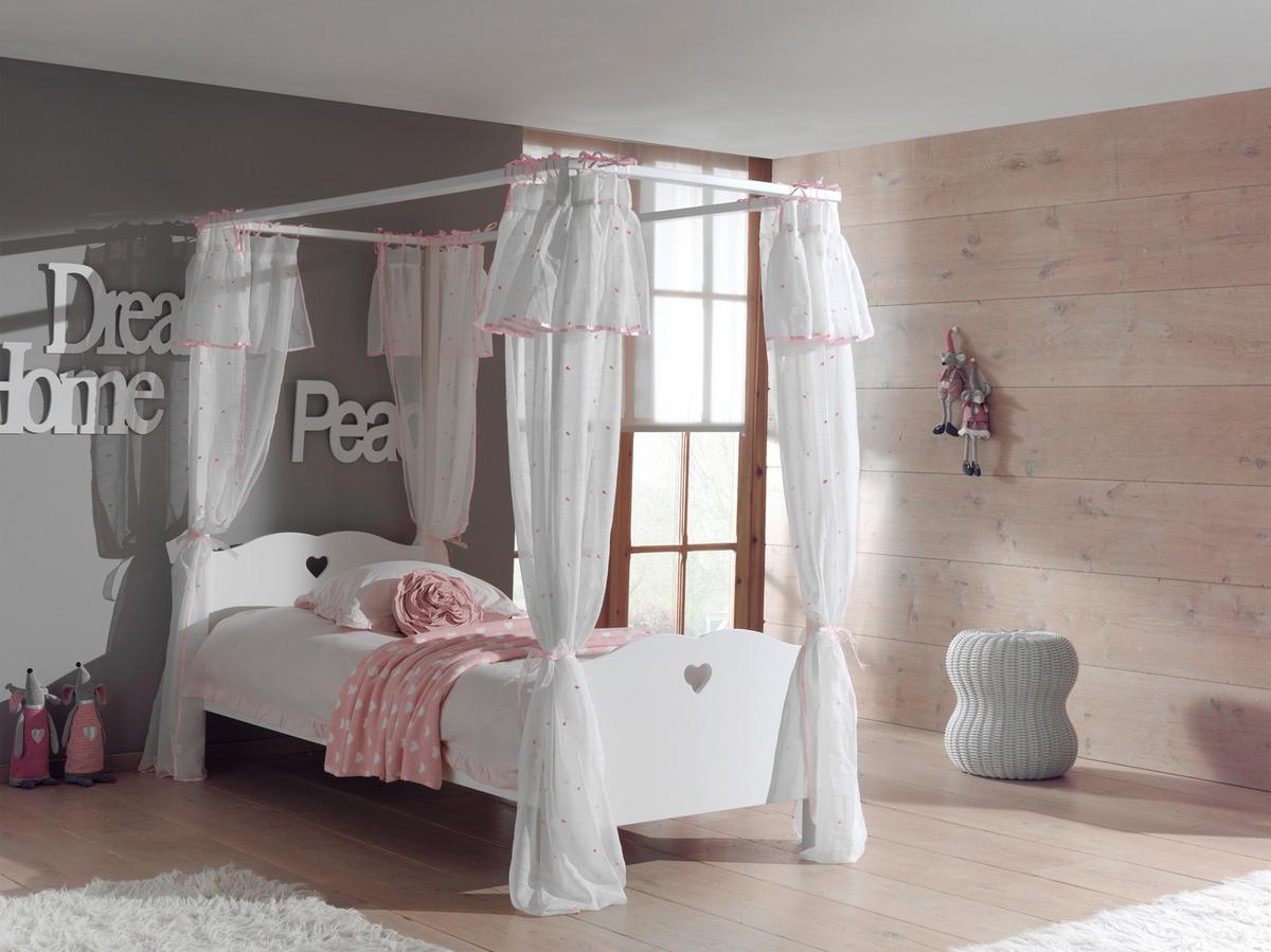 Postel s nebesy AMORI bílá - bílá, Konvenční, kompozitní dřevo/textil (90/200cm) - MID.YOU