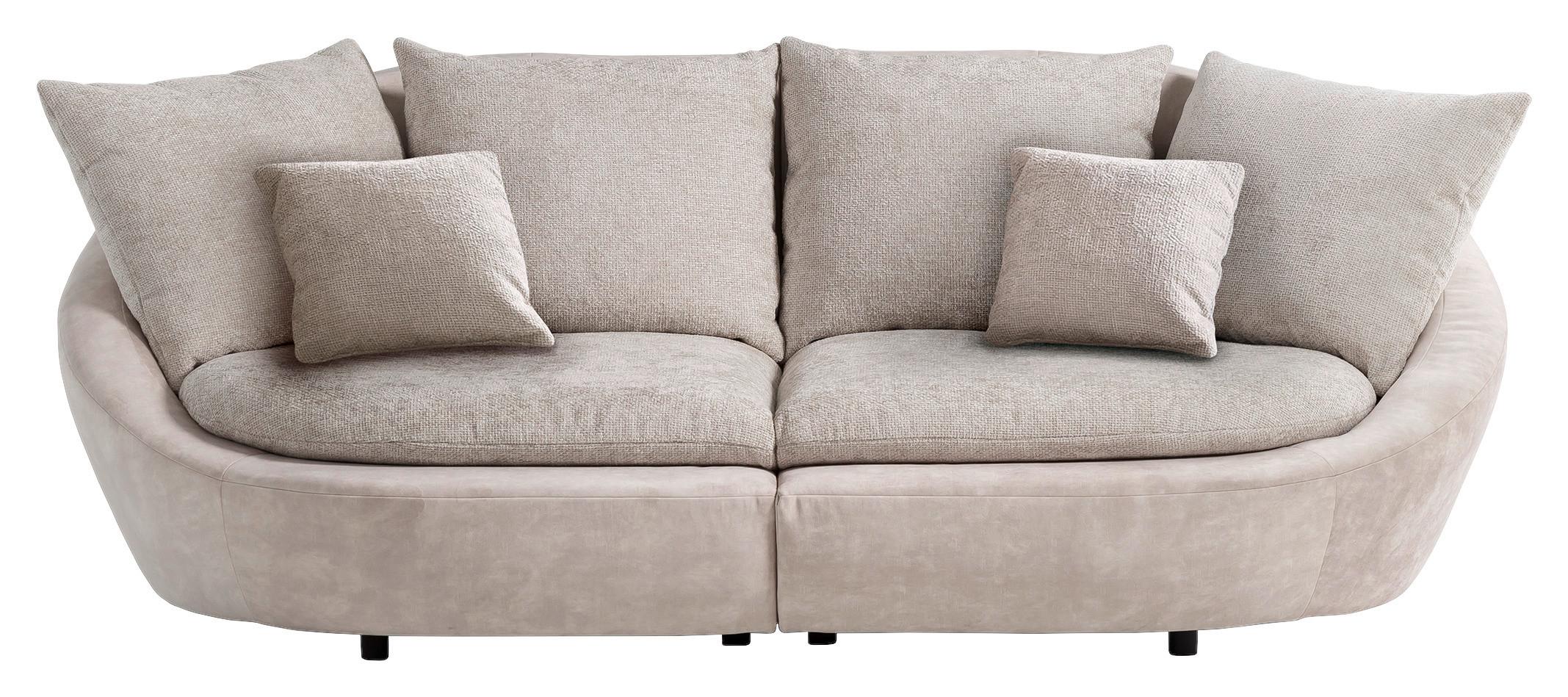 BIGSOFA MAUI - Beige/Silberfarben, MODERN, Textil (280/87/131cm) - Trendmanufaktur