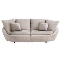 BIGSOFA MAUI - Beige/Silberfarben, MODERN, Textil (280/87/131cm) - Trendmanufaktur
