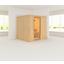 Sauna Cassis mit Interner Steuerung Am Ofen - Naturfarben, MODERN, Holz (196/198/196cm) - Karibu